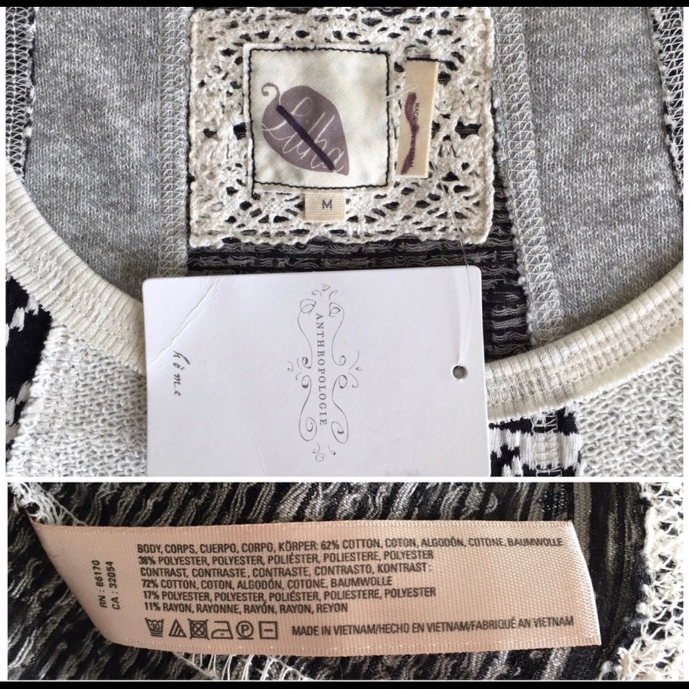 Anthropologie Geometric Swing 3/4 Sleeve Sweater - Picture 7 of 8